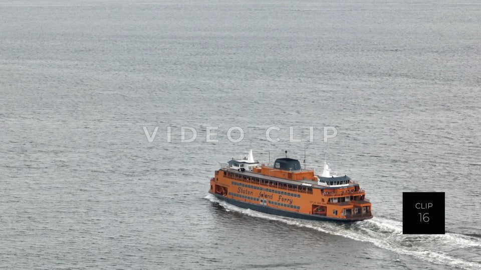 CLIP 16 - New York, NY Staten Island Ferry motoring across harbor towards NY city
