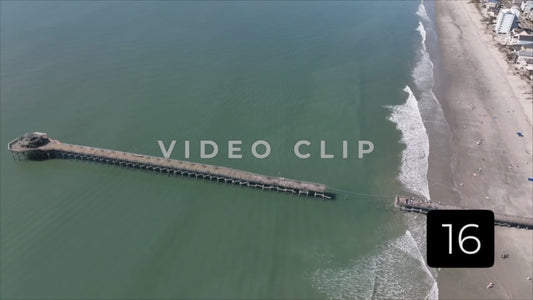 CLIP 16 - Cherry Grove Beach, SC fishing pier damaged by Hurricane Ian