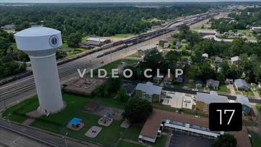 CLIP 17 - Jackson, MS city water tower and Canadian National Railway