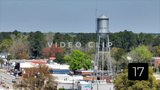 CLIP 17 - Hemingway, SC 7X zoom of watertower and downtown main street
