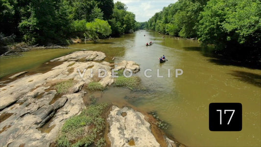 CLIP 17 - Flint River - people canoeing down river at Woodbury, GA