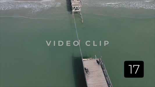 CLIP 17 - Cherry Grove Beach, SC damage to fishing pier from Hurricane Ian storm surge