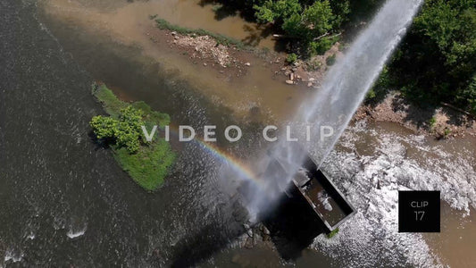 CLIP 17 - Lynchburg, VA looking down on Langley Fountain as rainbow is revealed