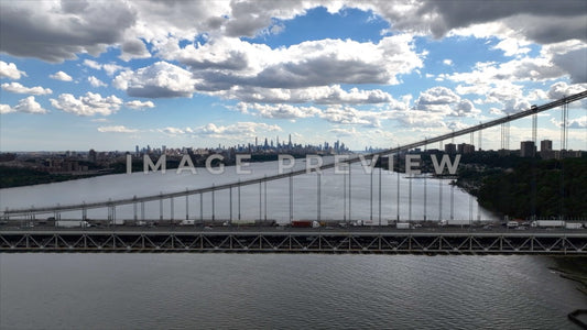 Photo - New York City, NY Traffic on George Washington Bridge crossing Hudson River