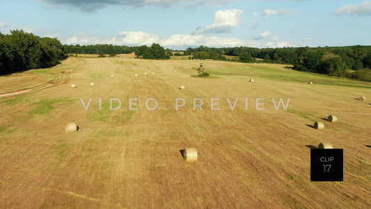 CLIP 17 - Eatonton, GA - countryside farmland with hay rolls