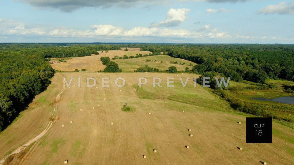 CLIP 18 - Eatonton, GA - high altitude aerial view of countryside farm land