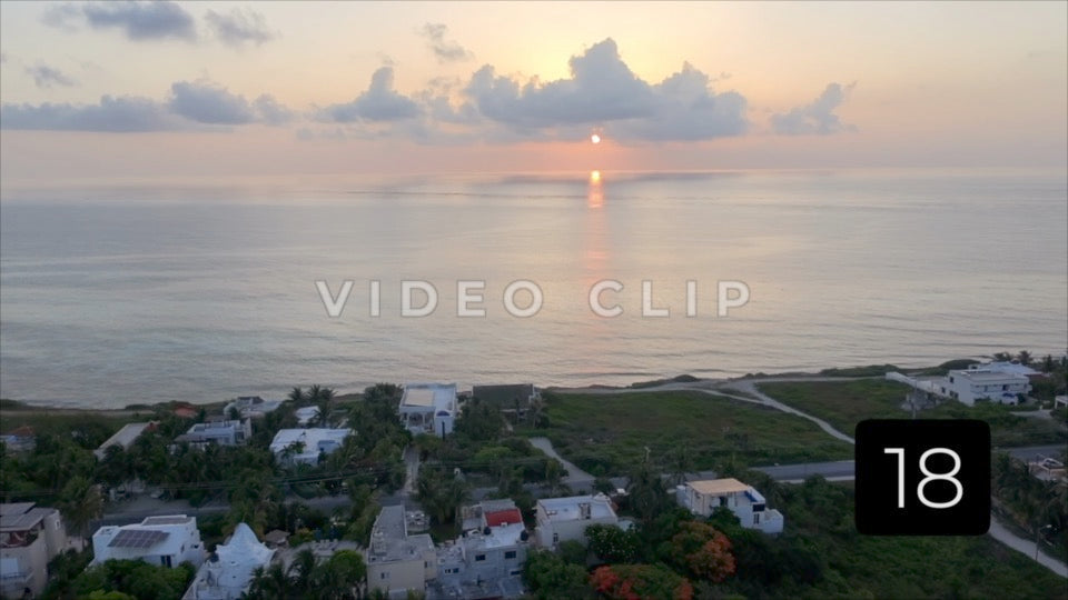 CLIP 18 - Isla Mujeras, Mexico peaceful sunrise over Caribbean island getaway