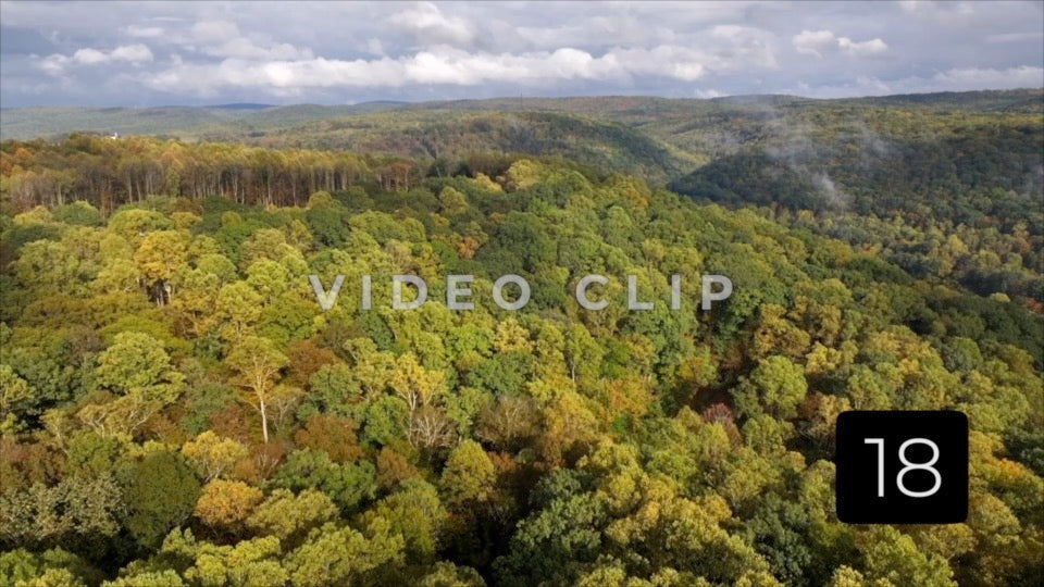 CLIP 18 - Ohiopyle, PA rising above mountains to reveal campground