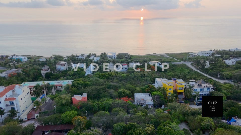 CLIP 18 - Isla Mujeras, Mexico peaceful sunrise over Caribbean island getaway