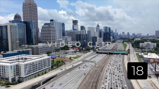 CLIP 18 - Atlanta, GA Vol. 3 - Midtown skyline with 75/85 Interstate traffic