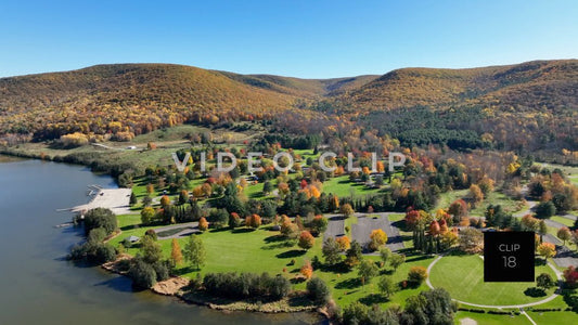 CLIP 18 - Tioga-Hammond Lakes, PA Aerial view of Ives Run Campground and park