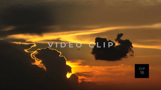 CLIP 18 - New Orleans, LA Golden sunset with airplane flying by clouds