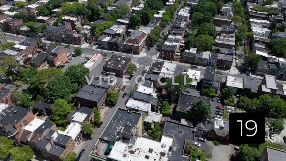 CLIP 19 - Albany, NY Vol. 1 - looking down at neighborhood homes beside Washington Park