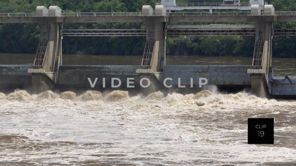 CLIP 19 - Louisville, KY close up of spill gates at Falls of the Ohio Natural Wildlife Conservation Aera