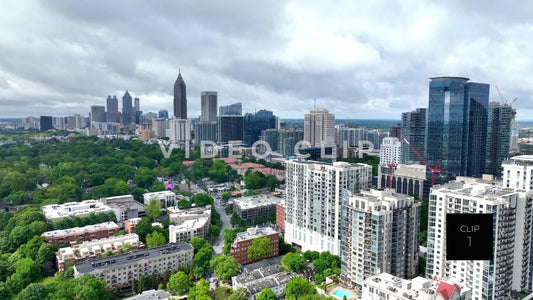 CLIP 1 - Atlanta, GA city skyline with Piedmont Park and Midtown