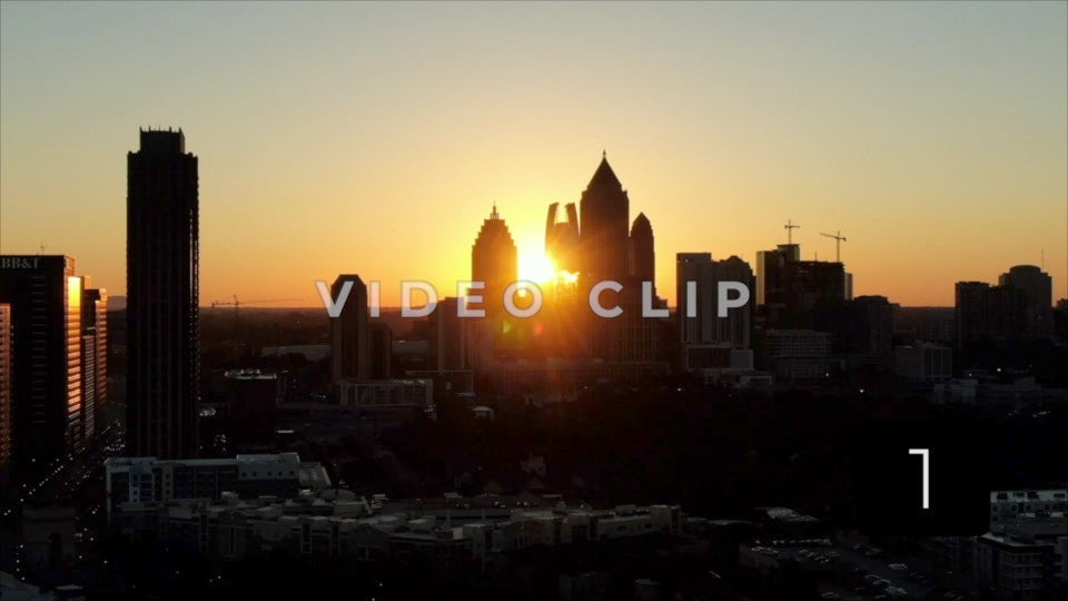 CLIP 1 - Atlanta, GA Vol. 1 - beautiful sun rising behind city skyline