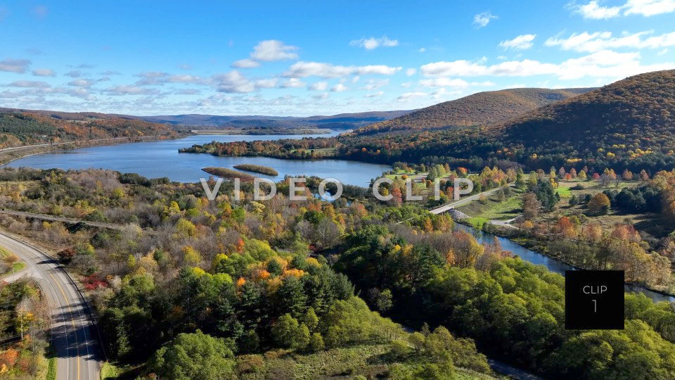 CLIP 1 - Tioga-Hammond Lakes, PA mountain landscape with reservoir and Campground