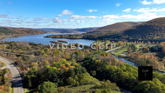 CLIP 1 - Tioga-Hammond Lakes, PA mountain landscape with reservoir and Campground