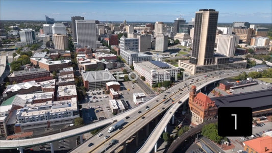 CLIP 1 - Richmond, VA Vol. 2 - Downtown city skyline with Interstate Highway 95