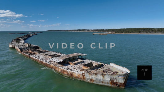 CLIP 1 - Kiptopeke Concrete Ships, VA Historic WWII ships at rest, used for breakwater