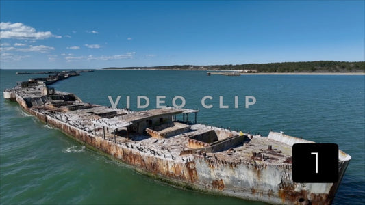 CLIP 1 - Kiptopeke Concrete Ships, VA Historic WWII ships at rest, used for breakwater