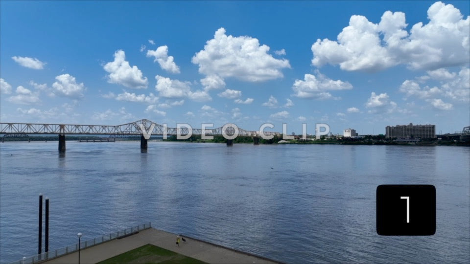 CLIP 1 - Louisville, KY person walking dog in public park by Ohio River