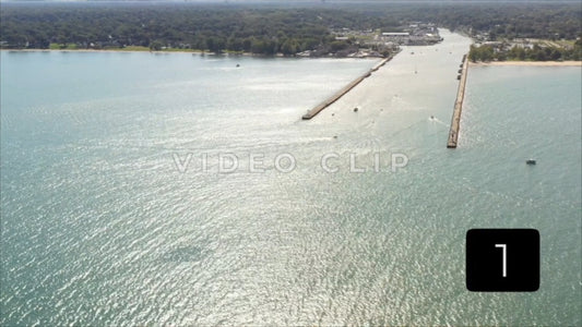 CLIP 1 - Rochester, NY Vol. 5 - Lake Ontario boats entering Genesee river at Charlotte pier