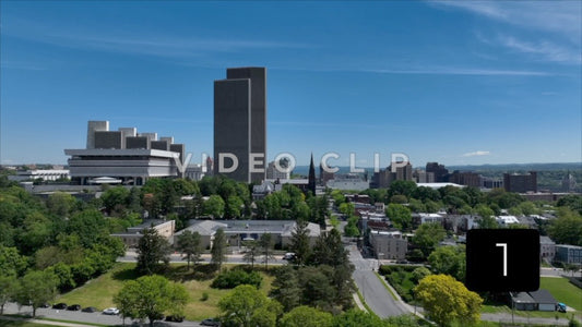 CLIP 1 - Albany, NY Vol. 1 - rising from Lincoln Park to reveal Empire State Plaza