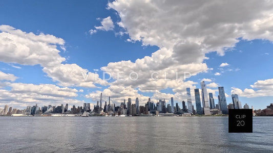 CLIP 20 - New York, NY timelapse clouds pass over city skyline