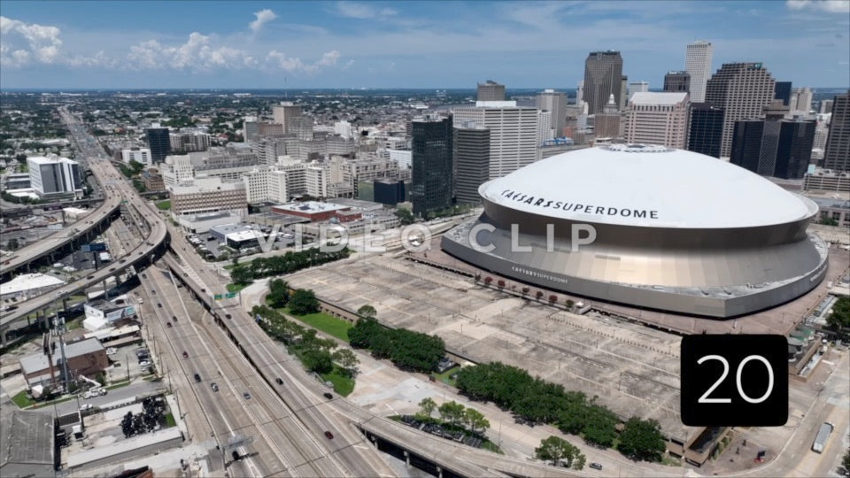 CLIP 20 - New Orleans, LA Vol. 1 - Caesars Superdome as cars pass by on interstate