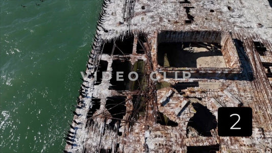 CLIP 2 - Kiptopeke Concrete Ships, VA slow flight looking down on shipwreck