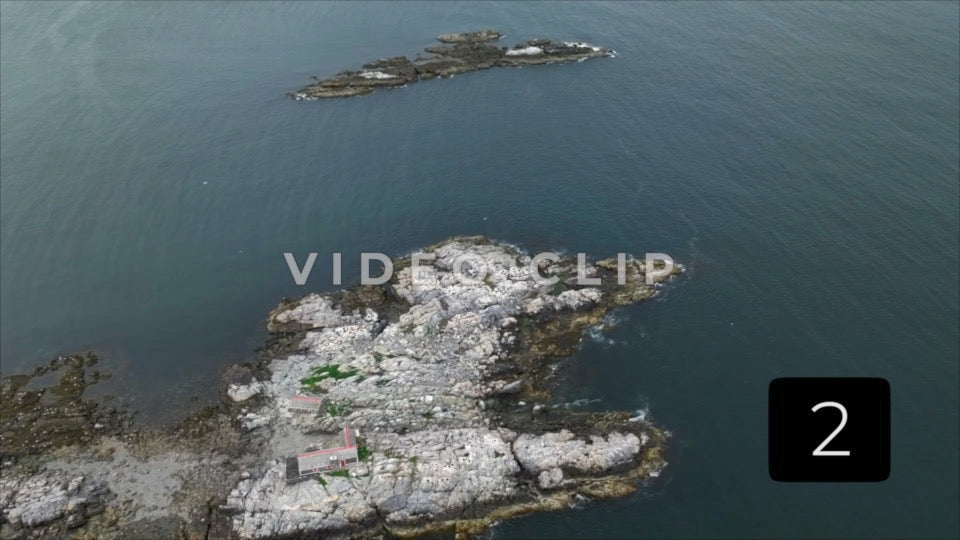 CLIP 2 - Aerial of Black Rock Island in Massachusetts Bay near Boston