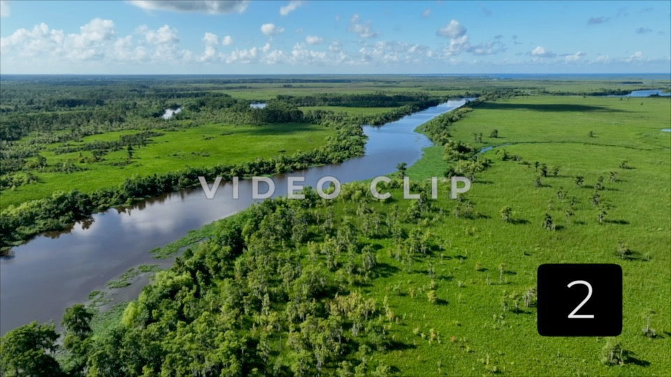 CLIP 2 - New Orleans, LA Vol. 3 - Segnette bayou wetlands aerial view