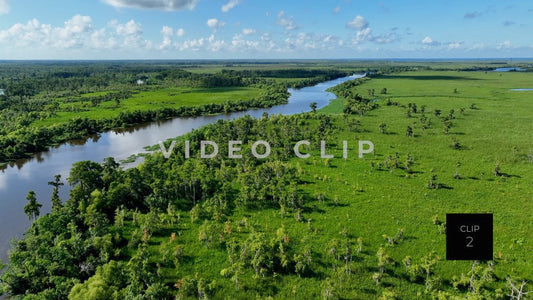CLIP 2 - New Orleans, LA Segnette bayou wetlands aerial view