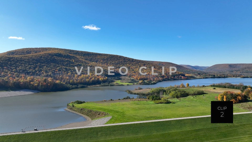 CLIP 2 - Tioga-Hammond Lakes, PA rising above earthen dam to reservoir