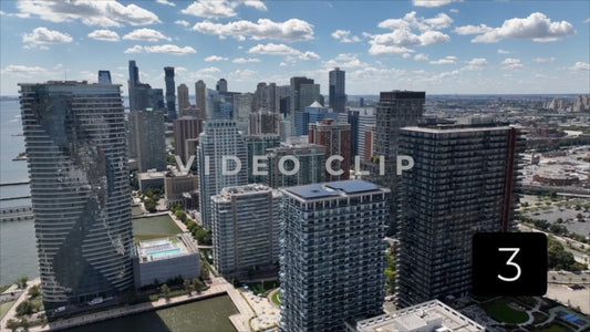CLIP 3 - New York, NY Vol 2. - View of New Jersey real estate office and apartment buildings across Hudson River from World Trade Center 1