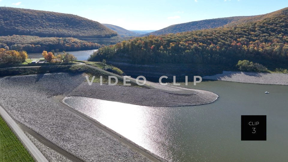 CLIP 3 - Tioga-Hammond Lakes, PA beautiful morning light on water at Dam