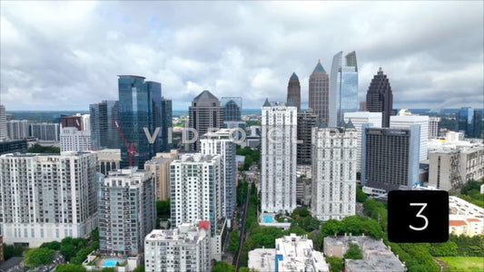 CLIP 3 - Atlanta, GA Vol. 2 - aerial city skyline Midtown from Piedmont Park