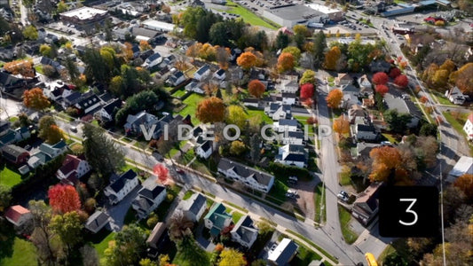 CLIP 3 - Wellsboro, PA looking down on city street with school bus