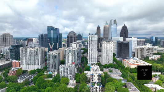 CLIP 3 - Atlanta, GA aerial city skyline Midtown from Piedmont Park