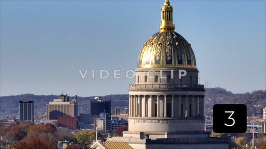 CLIP 3 - Charleston, WV rising up past capital building with city