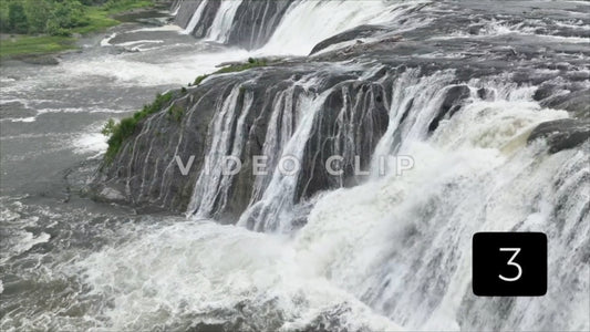 CLIP 3 - Dramatic close flight over Cohoes Falls in New York State