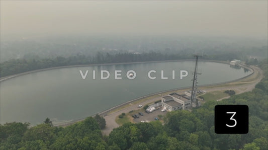 CLIP 3 - Wildfire smoke from Canada over reservoir in Cobb's Hill Park in Rochester, NY