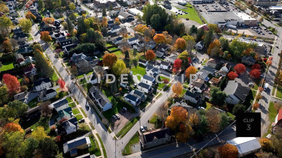 CLIP 3 - Wellsboro, PA looking down on city street with school bus