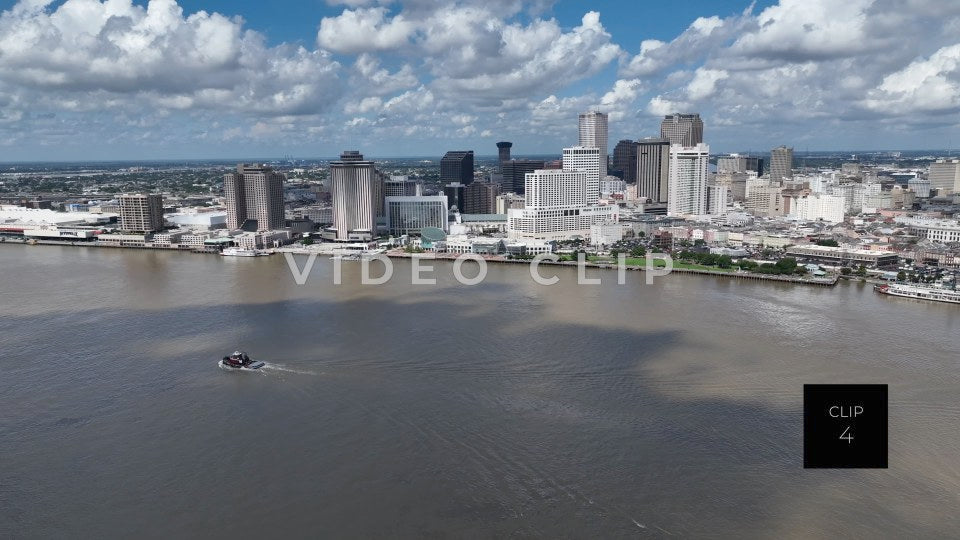 CLIP 4 - New Orleans, LA pulling away from tug boat and turning towards bridge