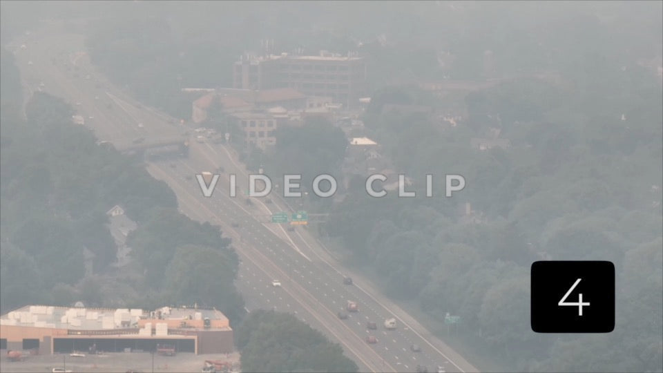 CLIP 4 - Rochester, NY Vol. 8 - Canadian wildfire smoke over traffic on highway