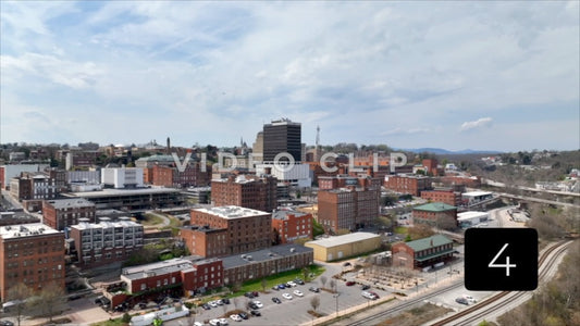 CLIP 4 - Lynchburg, VA Vol. 1 - slow turn to show downtown buildings and streets