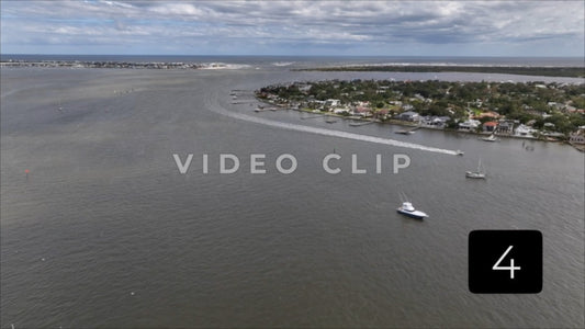 CLIP 4 - St Augustine, Florida flying over inlet towards neighborhood