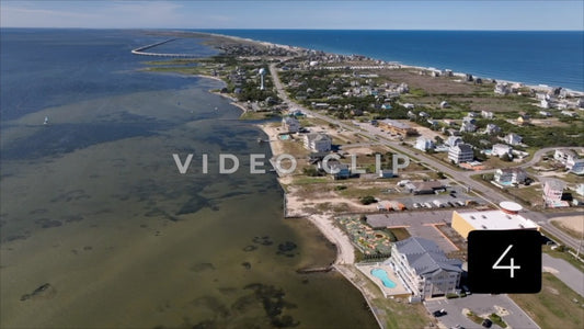CLIP 4 - Outer Banks, NC coastline view of homes and business