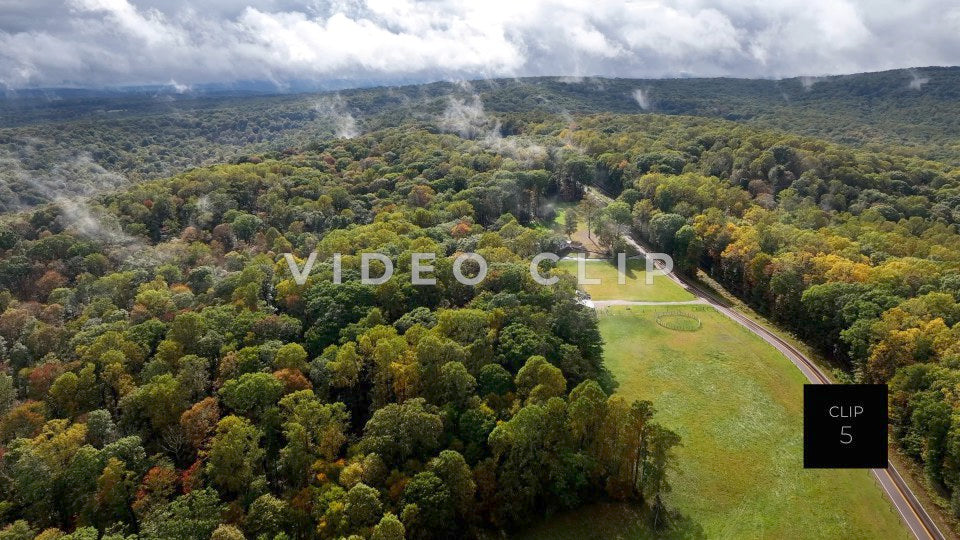 CLIP 5 - Ohiopyle, PA misty clouds pass over mountain top home